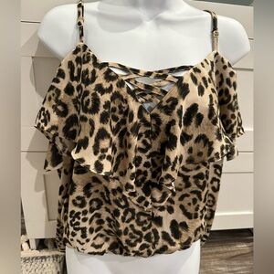 Leopard long sleeves blouse S